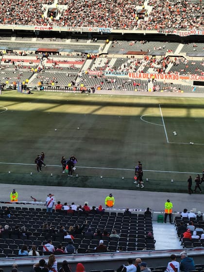 El campo de juego de Monumental, previo al duelo ante Belgrano