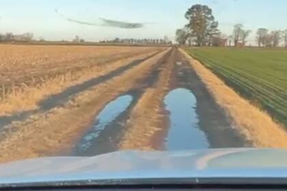 El campo de Osvaldo Bo, tras la lluvia