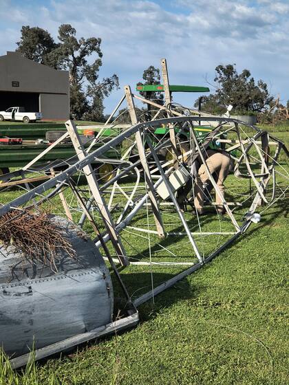 El campo del productor Miguel Hary, que sufrió las consecuencias del viento