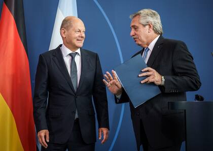 El canciller alemán Olaf Scholz y el presidente argentino Alberto Fernández, la semana pasada, en Berlín