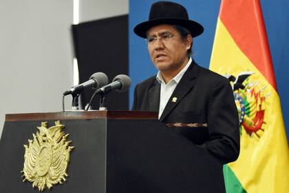 El canciller Diego Pary, durante su conferencia de prensa