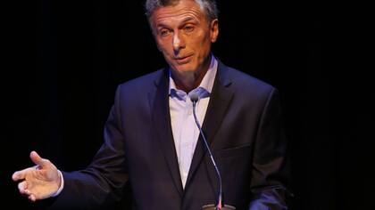 El candidato de Cambiemos, Mauricio Macri, durante el debate presidencial en la Facultad de Derecho