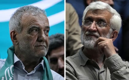 El candidato reformista Masud Pezeshkian, y el conservador Said Jalil(AP Photo/Vahid Salemi, File)