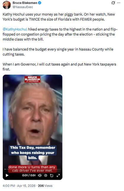 El candidato republicano aseguró que de ser elegido como gobernador de Nueva York, reduciría los impuestos