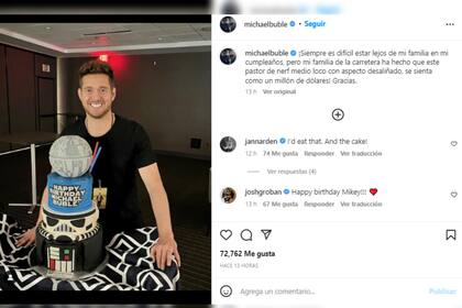 El cantante celebró su cumpleaños con un especial regalo (Foto Instagram @michaelbuble)