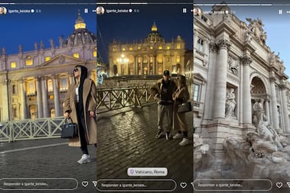 El cantante compartió postales de su romántico paseo por el Vaticano y de su visita a la Fontana di Trevi (Foto: Instagram @lgante_keloke)