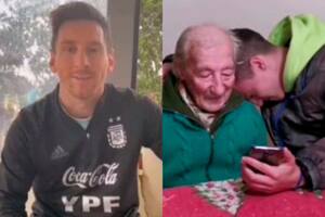 Emotivo. Messi y su regalo para el abuelo de 100 años que anota sus goles en un cuaderno