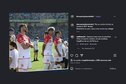 El capitán de Rosario Central, Ángel Di María, avivó la polémica por el espaldazo de Estudiantes de La Plata al canalla en protesta por el titulo que les entregó la AFA