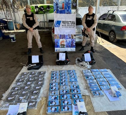El cargamento de cocaína hallado por la Prefectura en Rosario