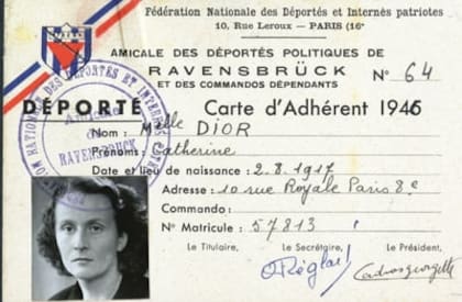 El carnet que marcaba a Catherine Dior como prisionera en Ravensrück