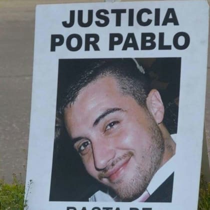 El cartel que acompañó a la familia de la víctima desde que ocurrió el homicidio