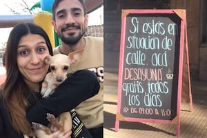 El cartel que se volvió viral en las redes sociales y que marcó el noble gesto de los jóvenes, quienes ofrecieron desayunos gratis para personas en situación de calle