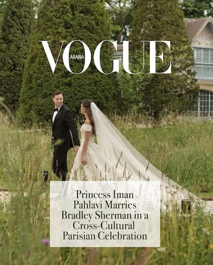 El casamiento de Iman Pahlavi llegó a la tapa de la revista Vogue