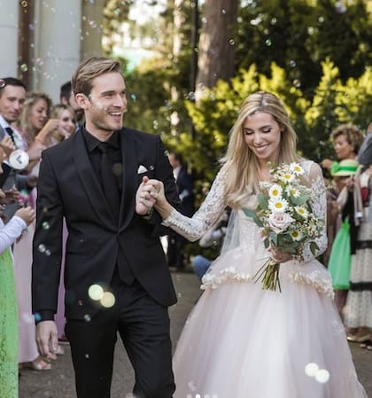El casamiento en el jardín botánico de PewDiePie y Marzia Bisognin
