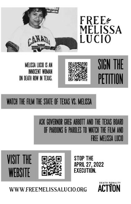 El caso de Melissa Lucio fue objeto del documental de 2020 El estado de Texas vs. Melissa