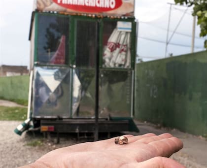 El casquillo de una de las balas que mató a Pérez Castelli