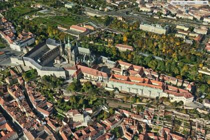 El castillo de Praga, creado por computadora a partir de imágenes satelitales