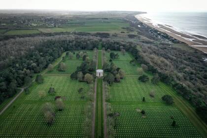 El cementerio americano de Normandía en Colleville-sur-Mer, Francia, sobre las playas de Normandía