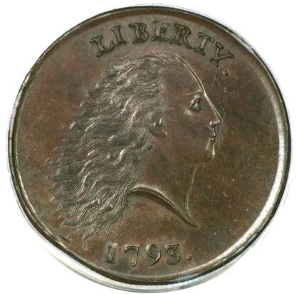 El centavo fue emitido por la Casa de la Moneda de Filadelfia en 1793