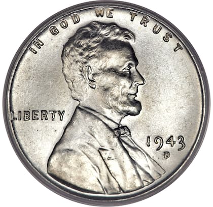 El centavo Lincoln fue acuñado en 1943 en la Casa de la Moneda de Denver