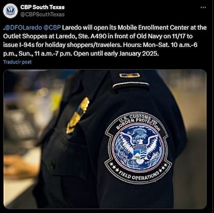 El Centro de Inscripción Móvil se localiza en la ciudad de Laredo, en Texas