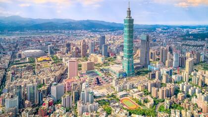 El centro de Taipei, la capital de Taiwán