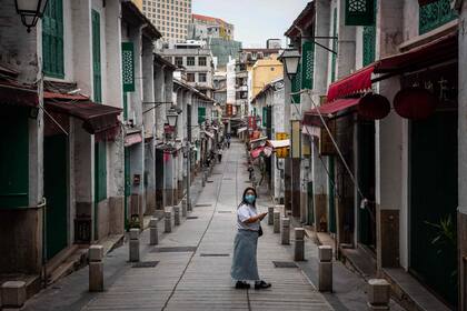 El centro histórico de Macao casi vacío
