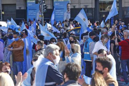 El centro porteño, durante el banderazo