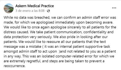 El centro reiteró sus disculpas a través de las redes sociales.