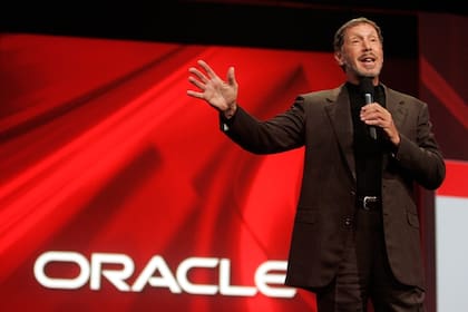 El CEO de Oracle, Larry Ellison, durante el evento corporativo en 2008. Según The Wall Street Journal, es el ejectuvio que más ganó en la última década