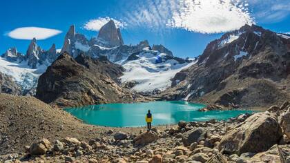 El Cerro Fitz Roy en el Parque Nacional Los Glaciares, provincia de Santa Cruz.