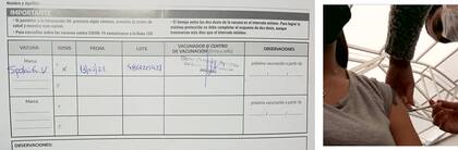 El certificado de Jorgelina Lobos, después de que le aplicaron una jeringa vacía, en Mendoza
