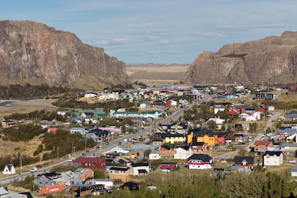 El Chaltén desde la montaña.