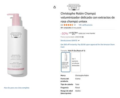 El champú, que normalmente cuesta US$54, está en oferta a US$37,80 en Amazon por los descuentos del Black Friday (Amazon/Christophe Robin)