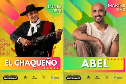 El Chaqueño Palavecino y Abel Pintos serán las figuras de la tercera y cuarta noche de la Fiesta Nacional de la Vendimia 2026