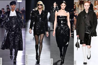 El charol, en diferentes terminaciones y materialidades, suma brillo.