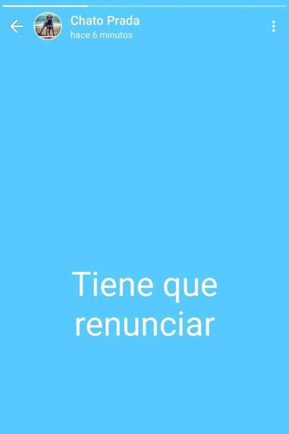 El Chato Prada escribió un tajante mensaje tras el escándalo de Lola Latorre: "Tiene que renunciar"