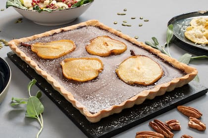 El chef de Pasta usa las peras de la variedad Sunrise para los postres con chocolate.