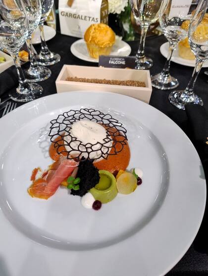 El chef del Hilton diseñó un menú en cuatro pasos; aquí, la entrada