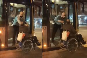 El chofer le impidió subir al vehículo porque, según su versión, la rampa no funcionaba