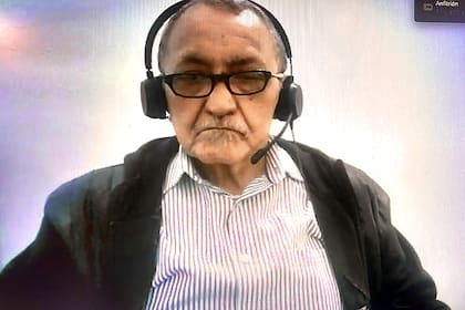 El chofer Oscar Centeno durante el juicio por Zoom