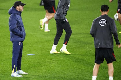 El Cholo Simeone, en la última práctica de Atlético de Madrid