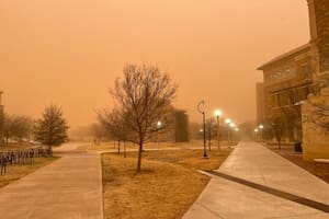 El cielo de Dallas se tiñó de naranja el martes 5 de marzo debido a una tormenta de polvo que redujo la visibilidad a solo tres kilómetros