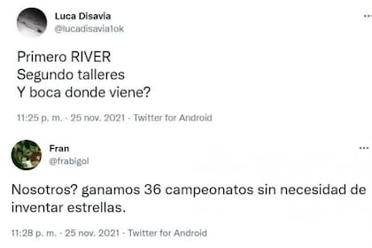 El clásico debate sobre las estrellas por los títulos de River y Boca, fue infaltable en Twittter