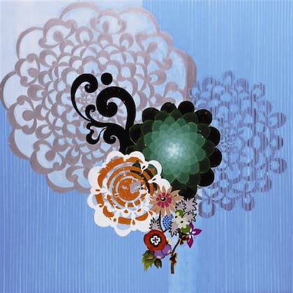 El clavel y la rosa, acrílico sobre tela, 2000