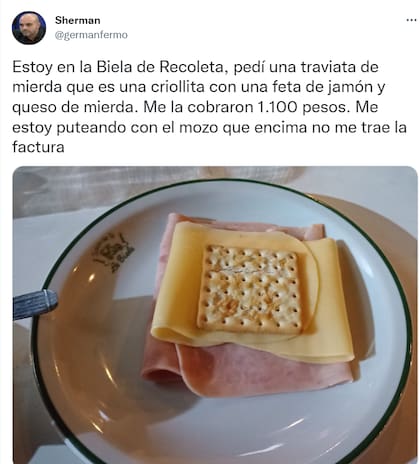 El cliente hizo un descargo en la red social.