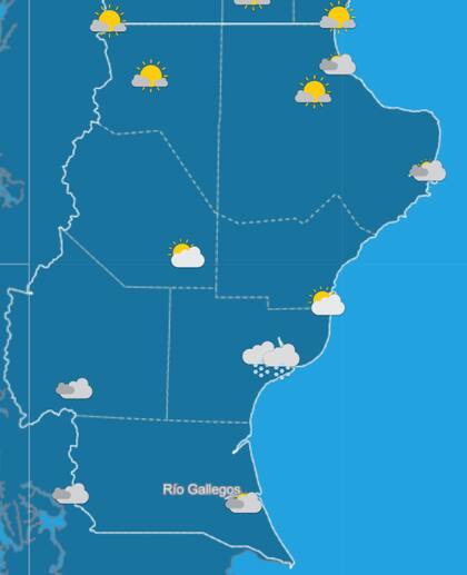 El clima en Santa Cruz, donde el eclipse será más visible, según el Servicio Meteorológico Nacional