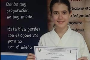 El Club Capri despidió a Juanita con una foto en sus prácticas de karate