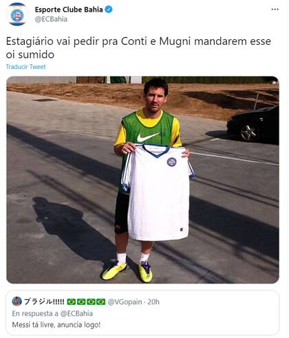 El club deportivo Bahía de Brasil apostará a los argentinos Germán Conti y Lucas Mugni, miembros del plantel, para convencer a Messi.