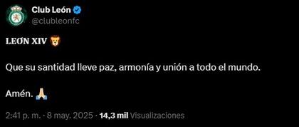 El club León de México se sumó a la iniciativa de saludar al papa